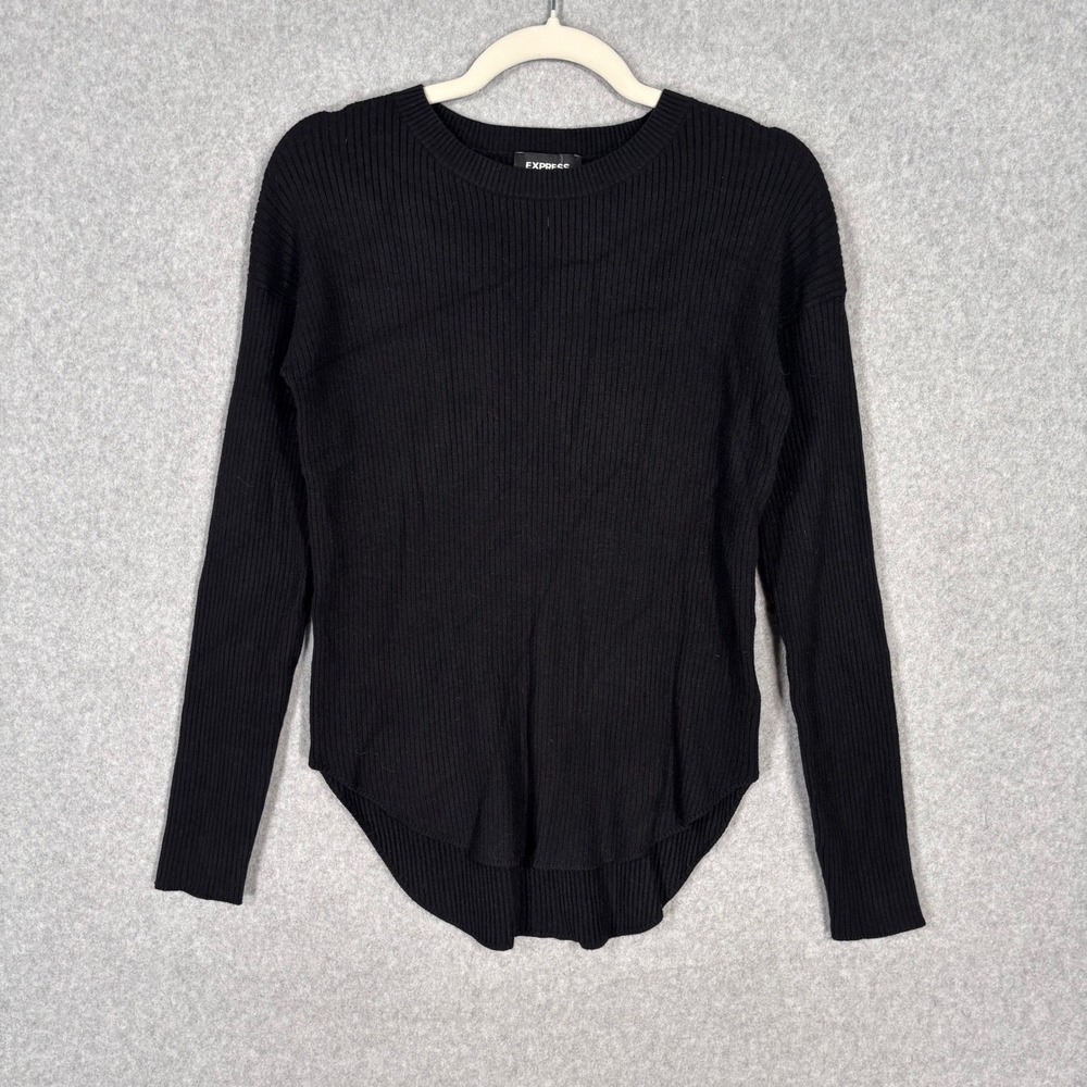 Express Ribbed Sweater Top Small Soft Neutral Minimal Tight Basic Quiet Luxury